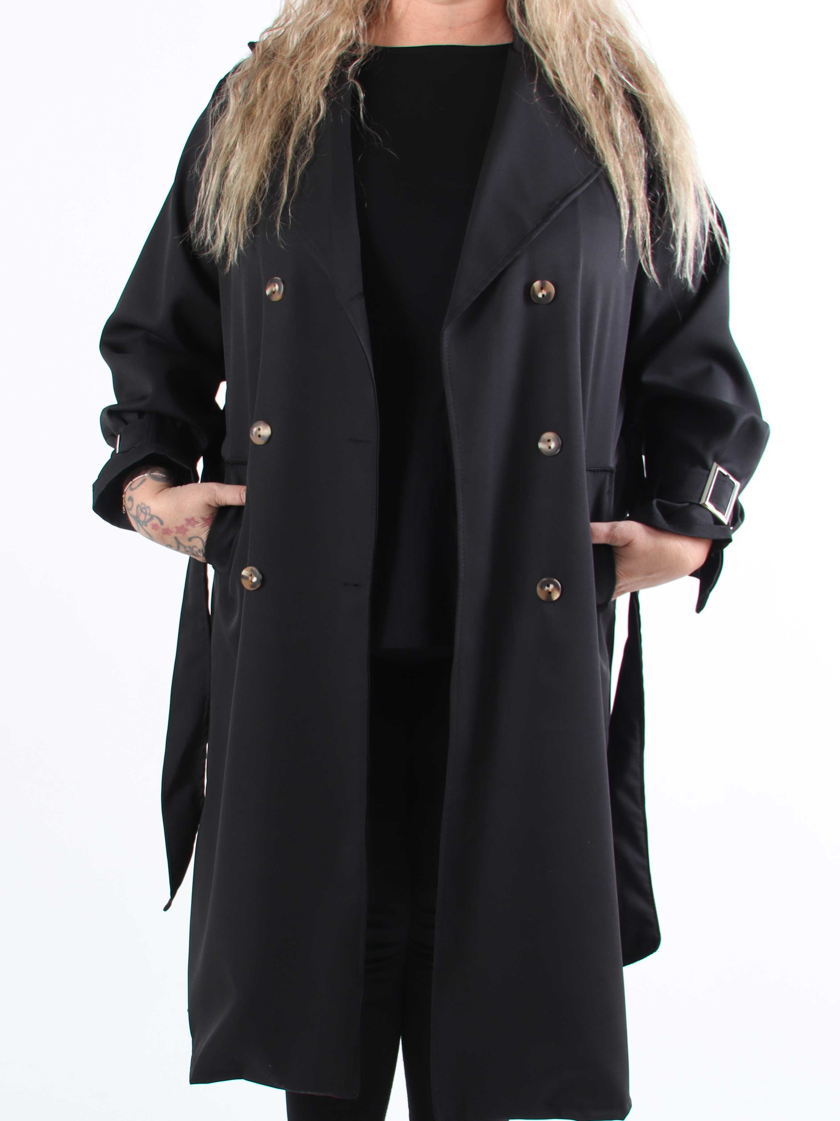 Sharpay - Lätt trenchcoat i plusstorlek med knytband